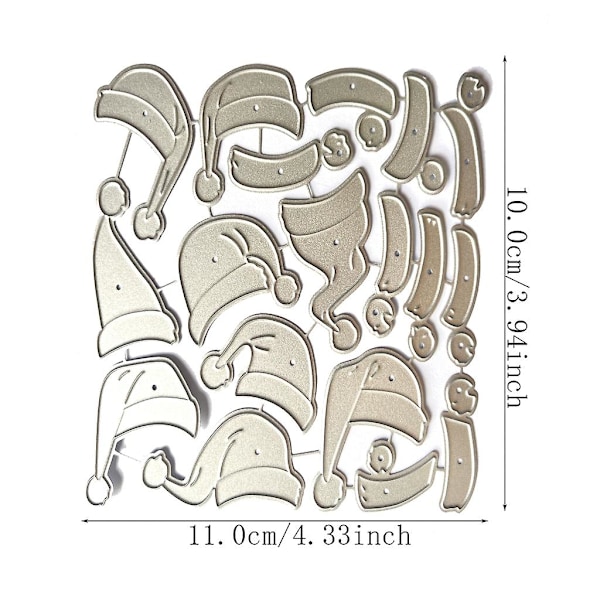 Metallskärande stansar Julhatt Scrapbooking Stencil Die Cuts Kort Prägling