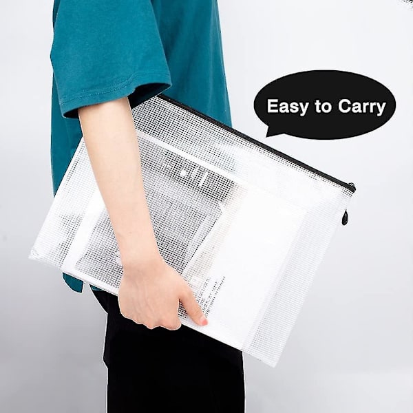 Newway Plastnät Dragkedja Påse 7x9 Tum (10 Pack), Extra Stor Vattenavvisande Dragkedja Väska Kompatibel Skola Kontorsmaterial, Pussel & Spel Organisering