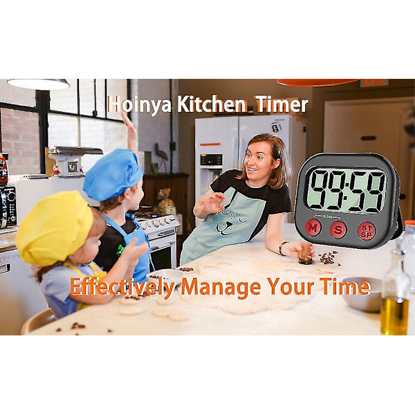 Kök Timer, Digital Visuell Timer Magnetisk Klocka Stoppur Nedräkningstimer, Stor Lcd-skärm Visar Stora Siffror