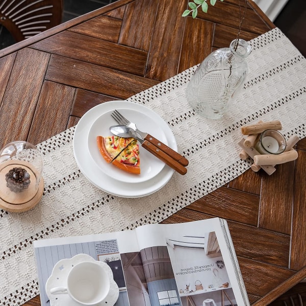 Bordsduk Fläckbeständig Beige Spets Bomull Boho Stil