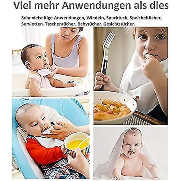Burpdukar Baby Heilwiy Set om 12 80x80cm Muslinduk med Förstärkt Kant Present