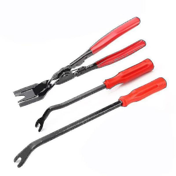 3-pack Stål Dörrpanelklämmor Tång Reparationsverktygssats Demonteringsverktygssats (Lätta Tång + 6 Tums Skruvöppnare + 8 Tums Skruvöppnare)