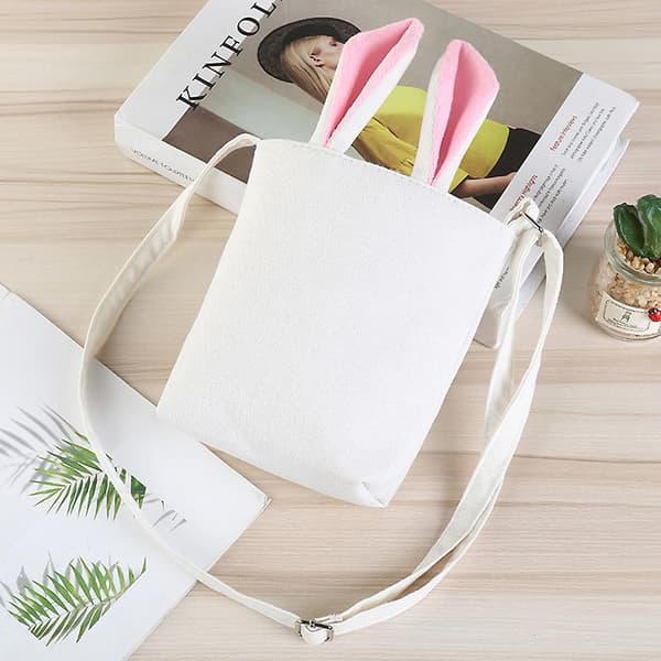 Påskhareöron Väska Canvas Shopping Tote Axelväskor Semesterfirande Del