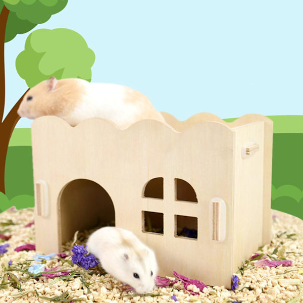 Naturligt handgjort hamsterbo i guld silkebjörn