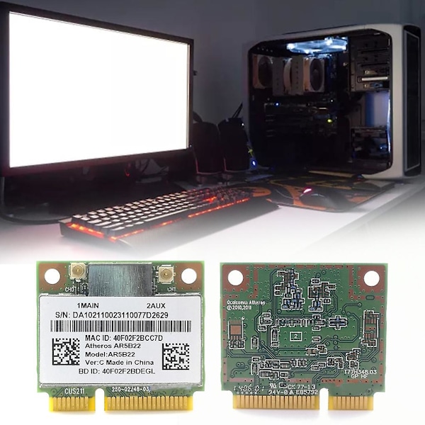 Halv Mini Pci-e Nettverkskort 2.4/5g Dual-frekvens 300m Wlan Wifi-kort Ar5b22