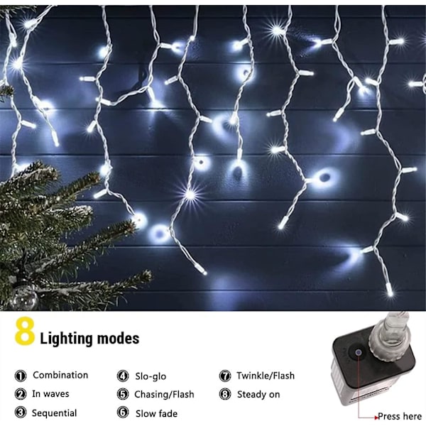 Julgardinlampor, 400 LED 10m inomhus ljusslinga fönster