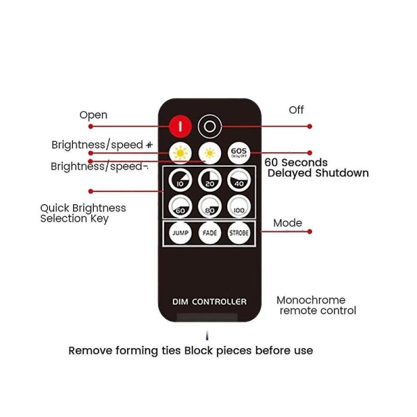 Rf-fjernkontroll LED-dimmer Dc5v-24v Lysstyrkejustering 14-tasters dimbar kontaktbryter for