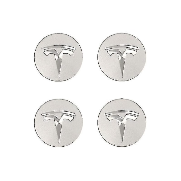 Tesla Model Center Caps Hub Cover Screw Cap Logo Kit Decorative Tires Cap Modification Accessories Silver Silver Standard (light Surface)