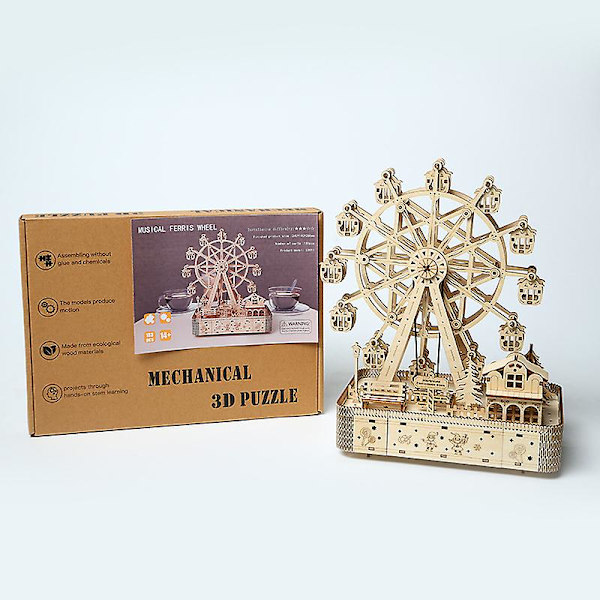 3D Träpussel DIY Modell Pariserhjul Pusselleksak Present Till Vuxna Och Tonåringar Jul/födelsedagspresent