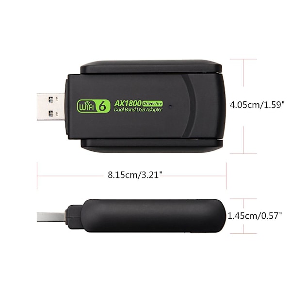 Wifi6 nettverksadapter 1800m 2.4g 5ghz Dual-band Wifi Usb3.0 Lan Ethernet-kort