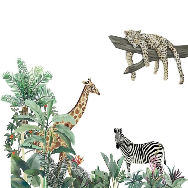 2 stk. vægklistermærker Giraf Zebra Leopard vægklistermærker Murals Decals til soveværelse stue væg TV