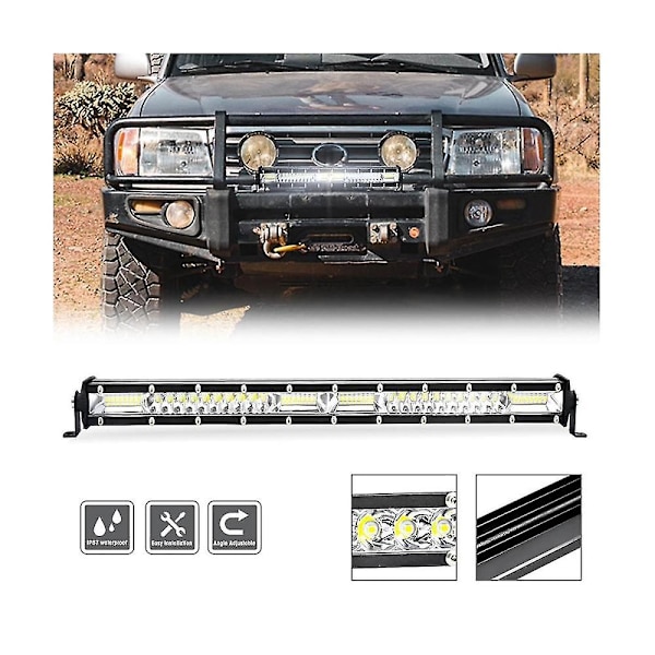Led-ljusramp Spot Flood Combo Beam Slim Single Row Led-körlampa Off Road-lampor Led-arbetslampa