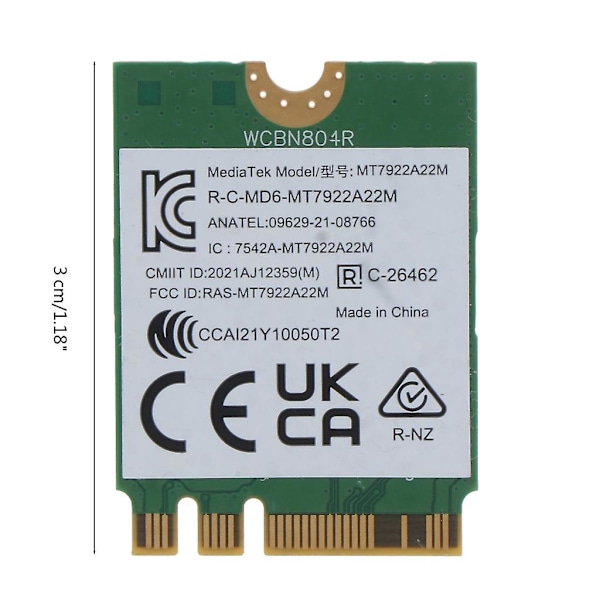 Mt7922 Tri-band Wifi 6e -kortti 802.11ax langaton Ngff M.2 Wifi -kortti Windowsiin