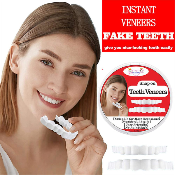 Smile Dental Falske Teeth Cover Perfect Smile Finér Comfort Fit Flex Protesetenner