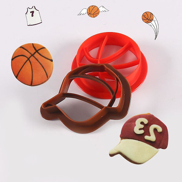 4 stk. Basketball Cloth Series kjeksformer i plast