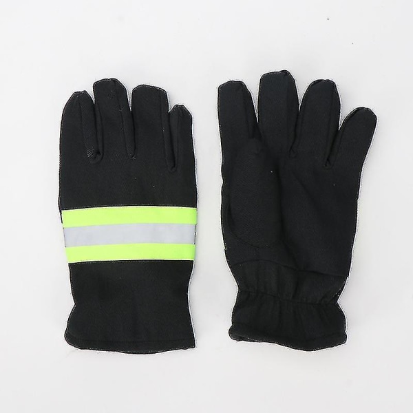 Brandhæmmende handsker med reflekterende rem, flammehæmmende sikkerhedsudstyr (1 stk., sort)