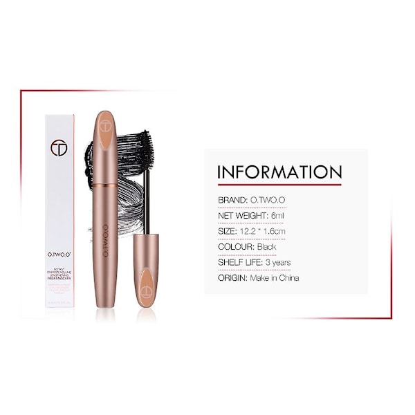 Vandfast Mascara Forlænger Vippeforlængelse Sort 3d Silkefiber Mascara Ekstra Volumen Kvinde Mascara Makeup