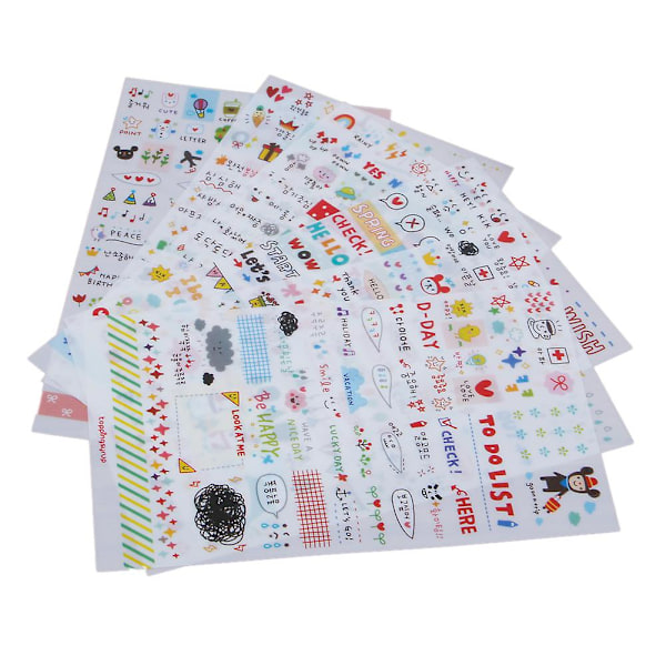 6 Sheet Fashion Calendar Paper Sticker Scrapbook Calendar Diary Planner Decor