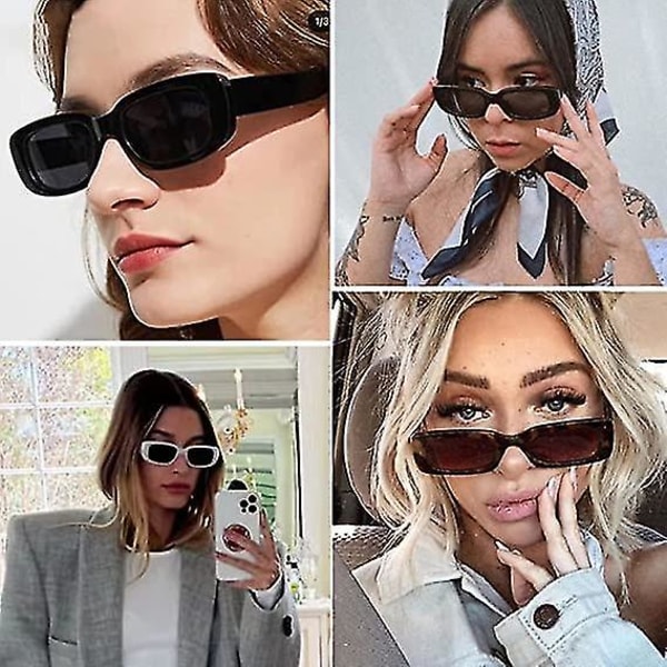 Rektangulære solbriller for kvinner Trend for menn, 2 stk