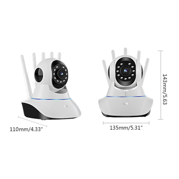 Wifi-kamera Trådlös Ip-kamera Baby Monitor Pan Tilt Fjärrkontroll 2-vägs Ljud