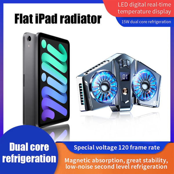 Gaming Radiator Justerbar Magnetisk Mobiltelefon Radiator Dual Cooling Fan