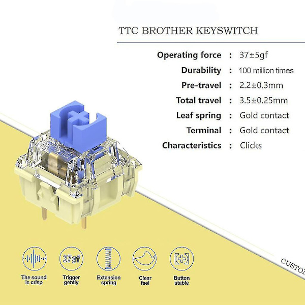 Støvsikker switch 3p liner akse smd tilpasset mekanisk tastatur mx switche skaft