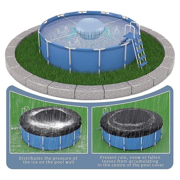 2-pack 4 x 4 fot poolkuddar för ovanmarkspool, 0,3 mm tjock poolöverdragsluftkudde, ovanmarkspool P