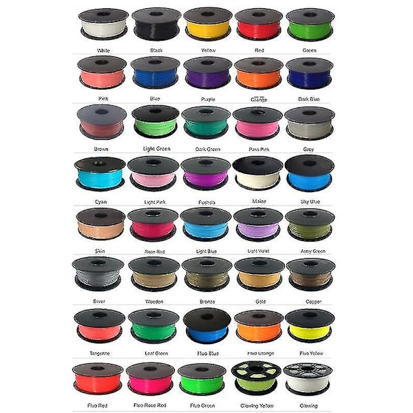 30 Farver Pla 3D-Printpen Filament Efterfyldninger