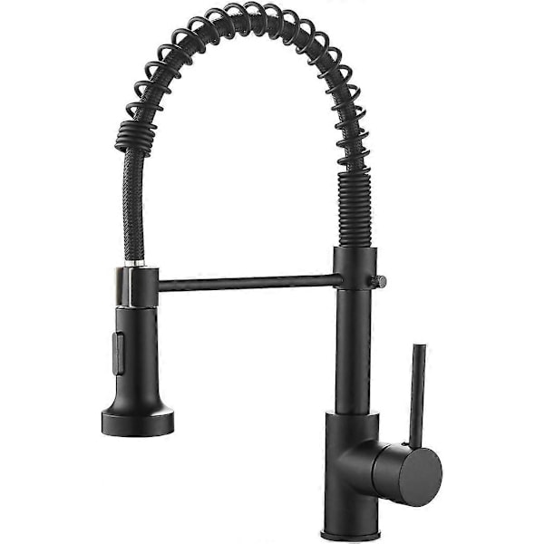 Kitchen taps Spring-loaded solid brass single-lever kitchen sink tap, matt black 9009R