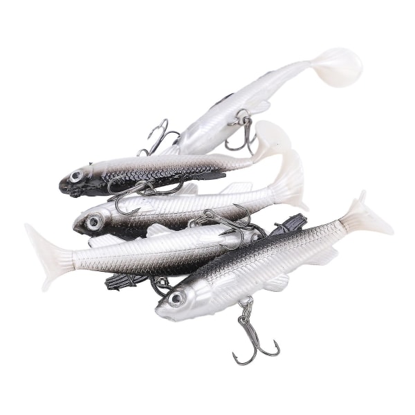 5 st Soft Body Sinking Swimbait T Tail Mjuk PVC Bass Bete Öringbete För Saltvatten Sötvattensfiske