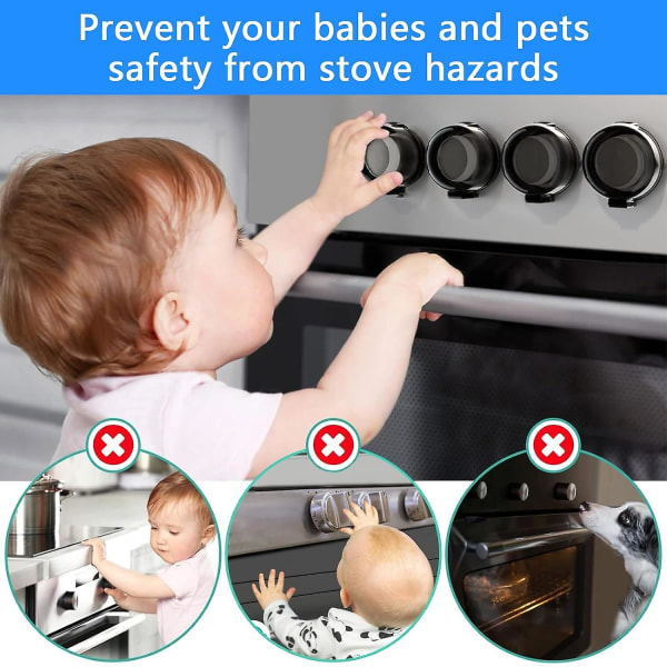 8 stk komfyrknottdeksler for barnesikkerhet, babysikkerhet gasskomfyrknappdeksler, varmebestandig ovnsknottdeksler for barnesikkerhet