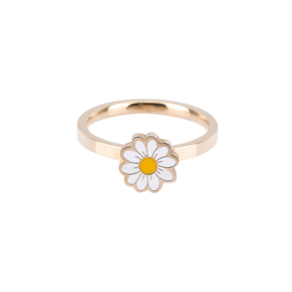 Daisy Flower Revolvable Ring Dekoration Gåvor Legering Justerbar Gyllene Lindrande Ångest Stress