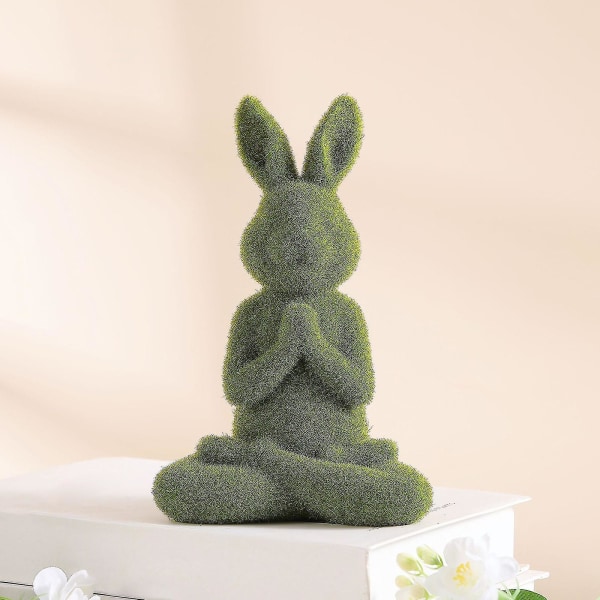 Bunny Flocked Rabbit Patsas Figurine Festival Garden Yard Home Party Ornament