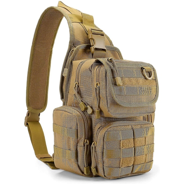 Tactical Edc Sling Bag, Sling Shoulder Assault Range Ryggsäck för dold bär, Khaki