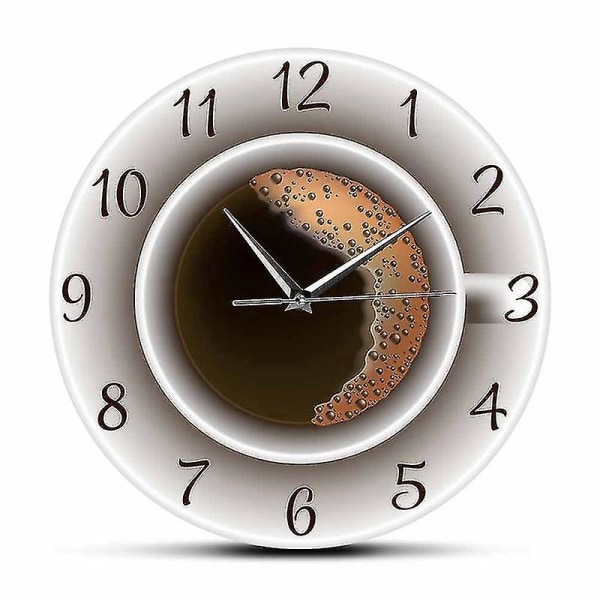 Med Foam Silent Wall Clock Kjøkken Coffee Shop Veggskilt Timepiece