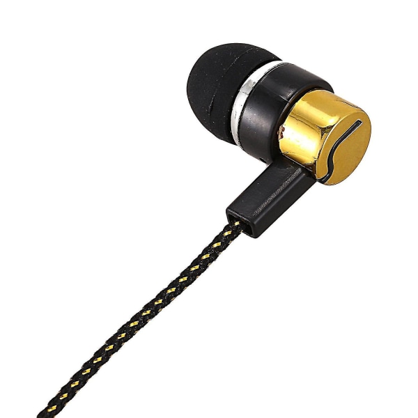 1,1 m reflekterande fiberduk linje stereo in-ear hörlurar guld