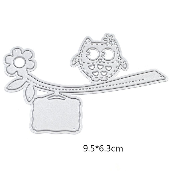 Uggla Metallskärning Stämplar Stencil Diy Scrapbooking Album Papperskort Mall Gjutform Prägling Hantverksdekoration