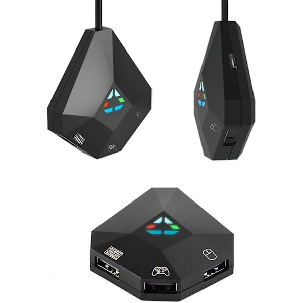 Mus og tastaturkonverter, USB-tilkobling, tastatur- og musadapter for Ps4, Ps3, Xbox One, Xbox 360, Nintendo Switch Lite