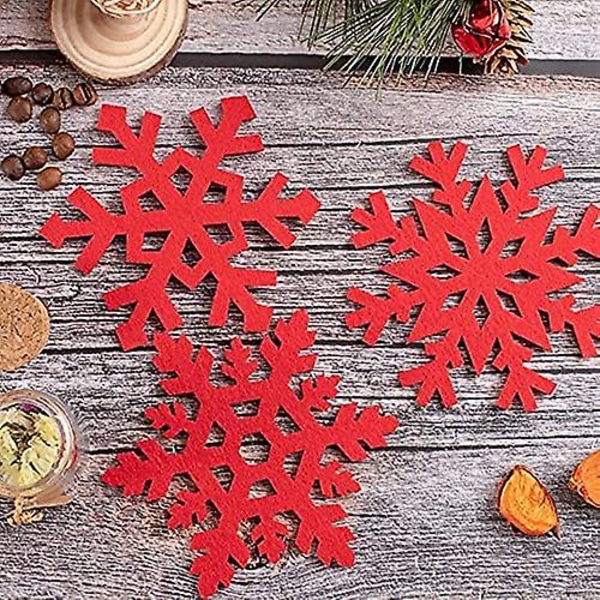 16 Julebord, Snowflake Design Coasters Gjenbrukbare Sklisikker varmebestandig Coaster For julefest Middagsborddekorasjon