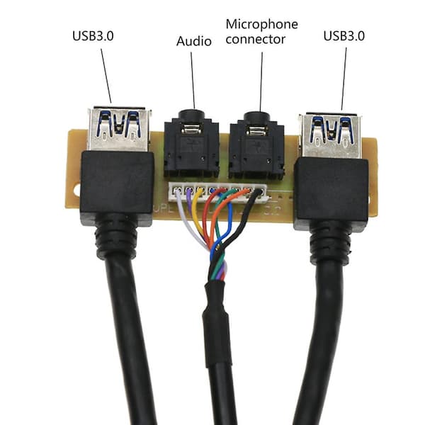 Frontpanel High Definition Audio Jack Port I/O-kort + Internt videokabel