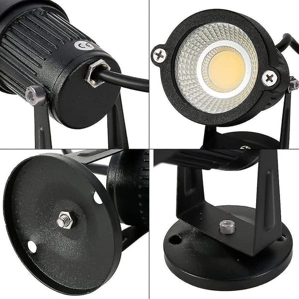 Set med 4 COB LED Justerbara Spotlight 5W 220V, Utomhusbelysning Varmvit
