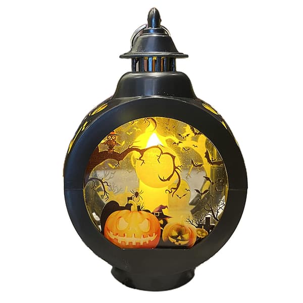 Halloween Dekorative Pejs Lampe Transparent Vindlampe Bærbare Lanterner witch