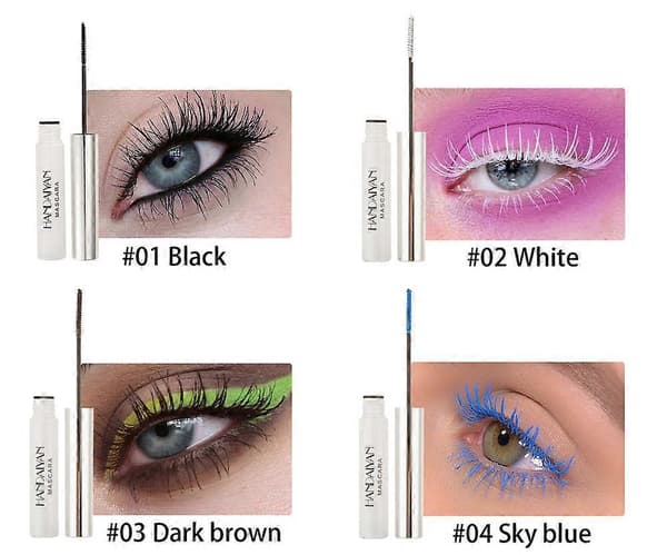Färgad mascara, långvarig vattentät formula som är kladdfri och ger längd och volym för böjda fransar 06 Emerald