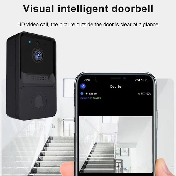 Tenky Videodørklokke Wifi Trådløs Fjernbetjening Dørklokke Kamera Hjem Video Intercom HD