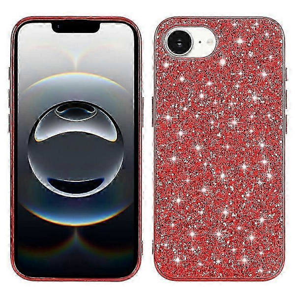 Glitterdeksel til 16e - TPU + PC Bakdeksel red