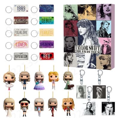 Nye Taylor Julekalenderpynt 24-delt Gave Akrylpynt Og Nøkkelringsoverraskelser e