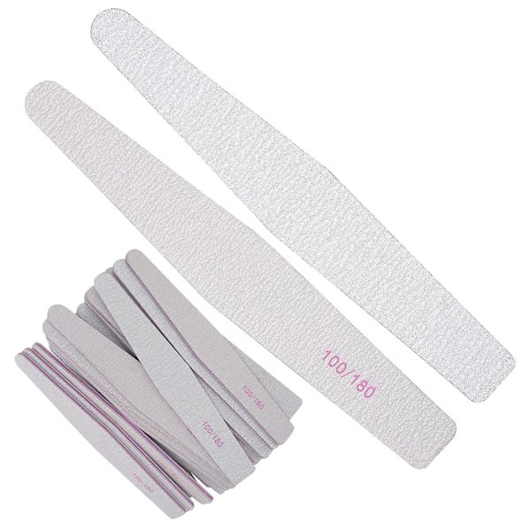 100/180 Grit Dobbeltsidede Neglefile - 25stk - til Akryl, Naturlige, Kunstige Negle