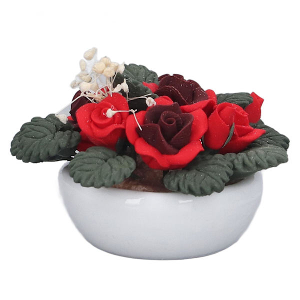 Miniatyr Livsliknande Blomster Bonsai Krukväxt - Perfekt för 1/12 Skala Dockhus Balkong eller Vardagsrum