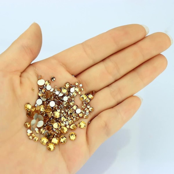 Harpiks Krystall Rund Nail Art Blandet Flat Backs Akryl Rhinestones Gems, Mix Størrelse