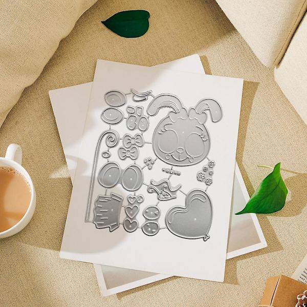 Sødt påskehare metal skæredør stencils til DIY scrapbooking dekorative